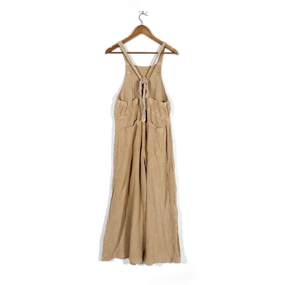 Free People Cyprus Ave Overalls Golden Brown Women's S - Picture 5 of 8